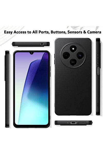 m.tk moveteck Xiaomi Redmi 14C Case with Camera Protection Soft Colorful Silicone + 9H Screen Protector Glass 2in1 Set