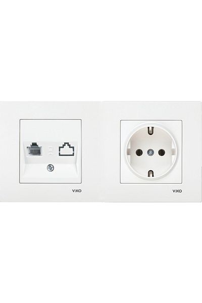 VİKO Viko Karre White Double Set Numeris (Phone Socket) , Grounded Socket