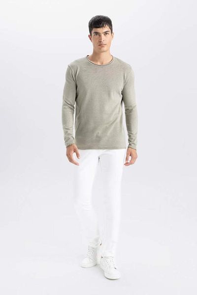 DeFacto Relax Fit Crew Neck Basic Plain Knitwear Sweater D3278Ax24Wn