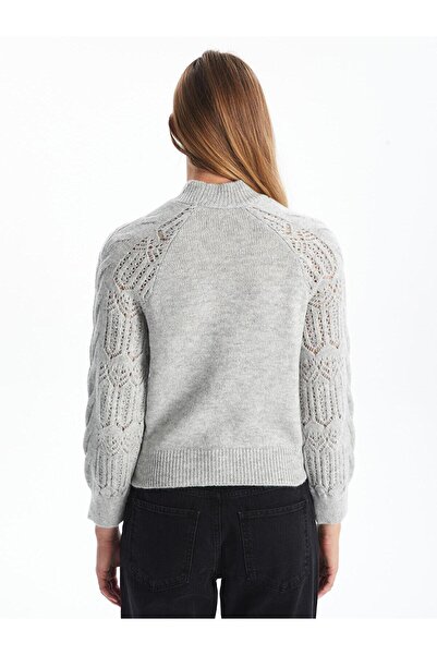 LC Waikiki LCW Vision Yarım Balıkçı Yaka Kendinden Desenli Kadın Triko Kazak