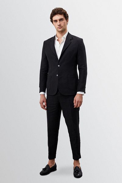 Antioch Black 100% Linen Men's Blazer Jacket