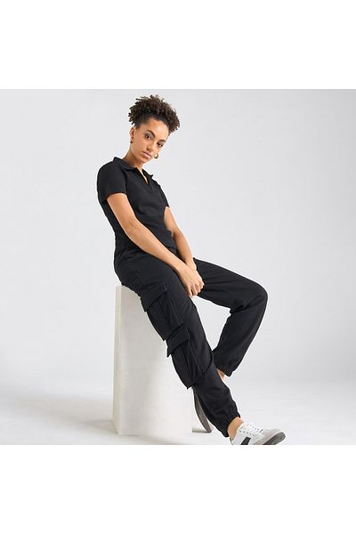 FAV Textured Polo T-shirt and Cargo Joggers Set