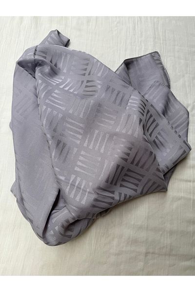 shalby Hijab Silky Cotton Jacquard Match Pattern Shawl Silver