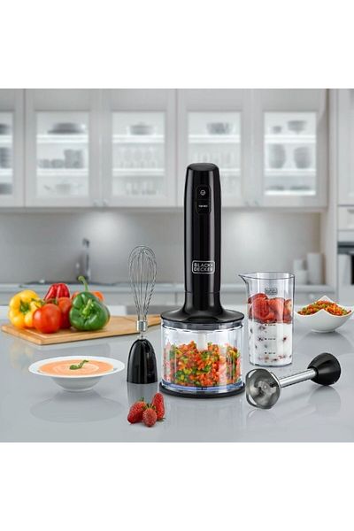 Black&Decker 600W 3-In-1 Hand Blender with Chopper 600ml HB600-B5