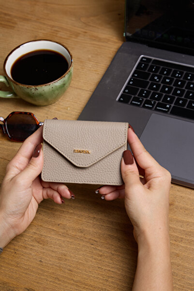 REWİNA 9148 Модель Бежевий колір Натуральна шкіра Жіночий гаманець - Спеціаль...