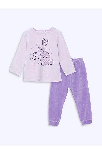 LC Waikiki Lcw Kids Crew Neck Printed Girls' Pajamas Set