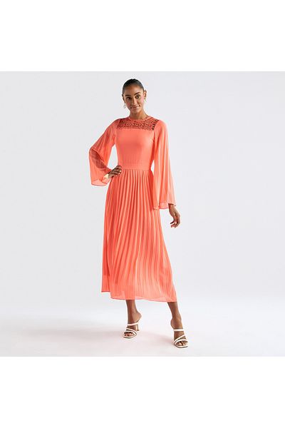FAV Lace Detail Dress with Flared Sleeves