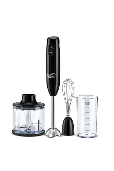 Black&Decker 600W 3-In-1 Hand Blender with Chopper 600ml HB600-B5