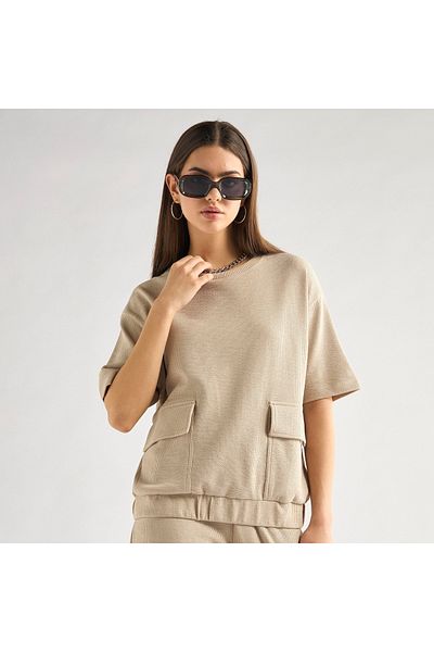 FAV Textured Pocket Detail T-shirt and Joggers Set
