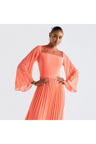 FAV Lace Detail Dress with Flared Sleeves