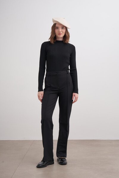 inspiration Uzun Kollu Fitilli Triko Body Siyah