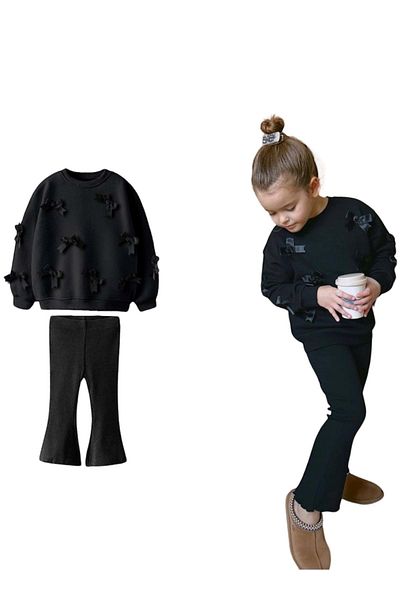wakawakakidsstore Tricotaj Detaliat Panglică Costum Fată