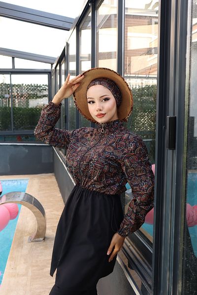 Atelier Lina Afra 3 τεμαχίων Πλήρως καλυμμένο μαγιό Hijab από ύφασμα ρυθμιζόμενο ελαστικό υδατοαπωθητικό