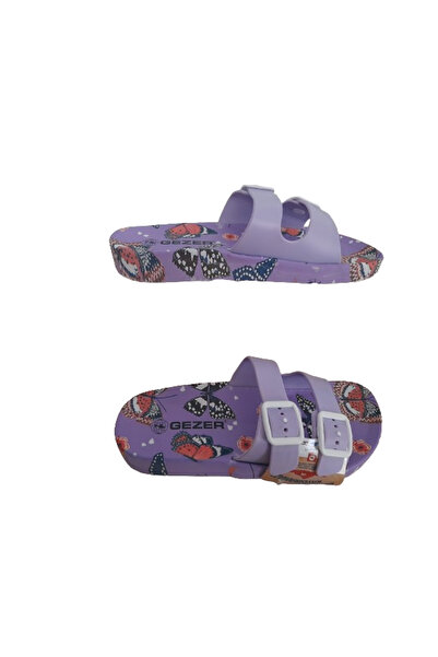 GEZER Жіночі капці Lila-Kelebekli з двома пряжками та нековзною підошвою для щоденних прогулянок
