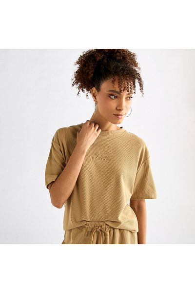 FAV Embroidered Crew Neck T-shirt and Pants Set