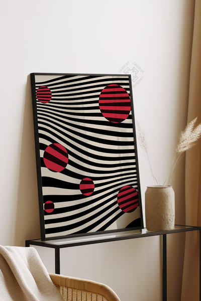 Basquiart Poster din seria Bauhaus cu ramă din lemn, numărul picturii: 32