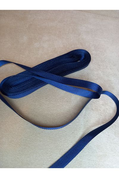 yörük tuhafiye شريط Grosgrain باللون الأزرق الداكن بطول 10 أمتار - كرة واحدة مقاس 1 سم