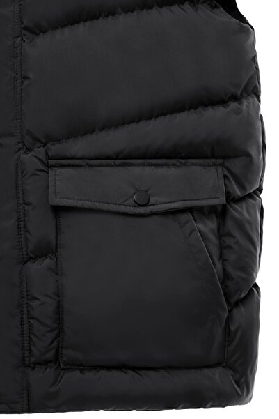 Danger Ανδρικό φανελάκι μεγάλου μεγέθους με λεπτομέρεια τσέπης μαύρο