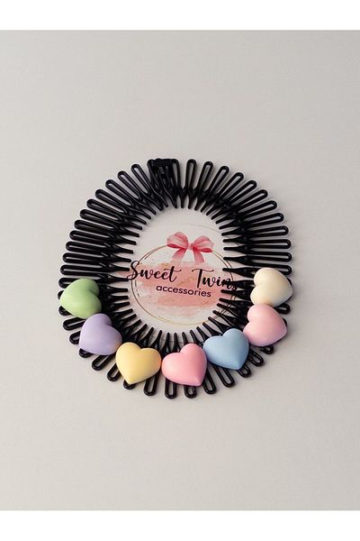 Sweet twins accessories Agrafă de păr pentru copii cu fundă fantomă inimă colorată