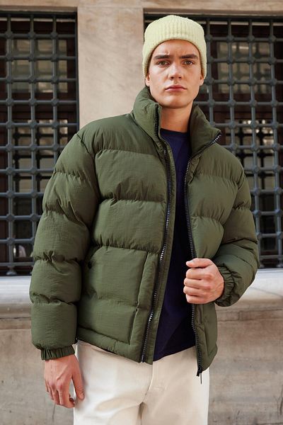 Danger Ανδρικό Puffer Jacket Χακί