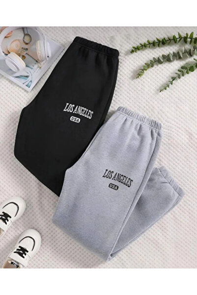 GLOWES Unisex Παιδικό 2 τεμάχιο Los Angeles USA εμπριμέ υπερμεγέθη αθλητικό παντελόνι