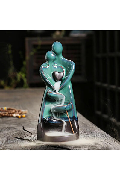 hediyesahibi Sevgililer Tasarımlı Geri Akışlı Tütsülük 17*7*cm - Tütsü Hediyeli