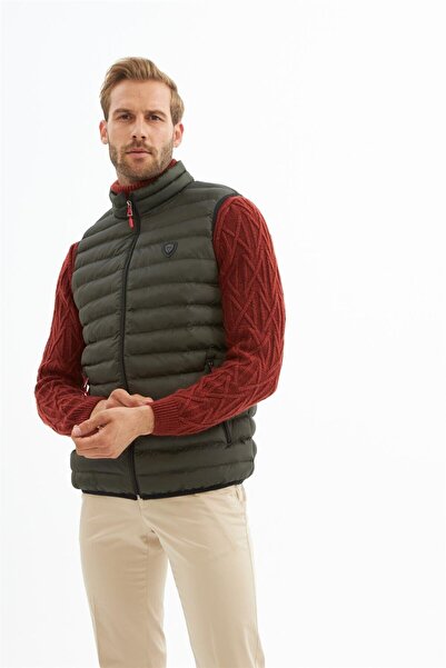 Danger Men's Standard Mold Puffer Vest Khaki