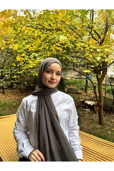 shalby Hijab Cotton Crash Shawl Anthracite