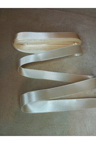 yörük tuhafiye 2 cm Wide Cream Satin Ribbon - 10 Meters (One Ball)