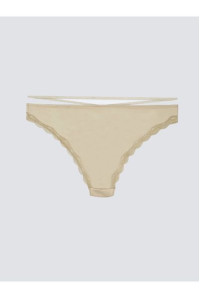 LC Waikiki Chiloți brazilian cu dantelă bej LCW DREAM