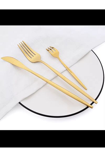 LOVYCO Gold 6-Person 24-Piece Fork Spoon Knife Set