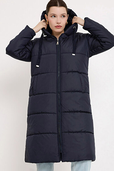 Ottawe Kapüşonlu Relaxed Fit Fermuar Kapamalı Uzun Kol İçi Astarlı Cepli Kışl...