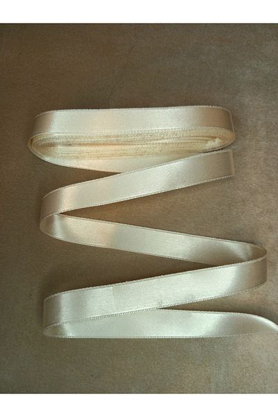 yörük tuhafiye 2 cm Wide Cream Satin Ribbon - 10 Meters (One Ball)