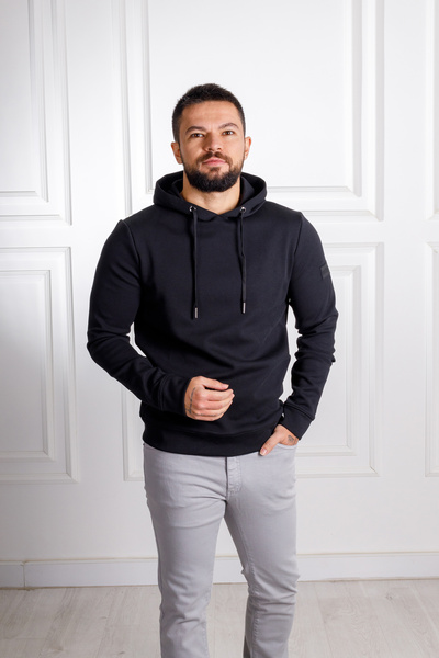 Sarar Μαύρο φούτερ με κουκούλα Saris Saris