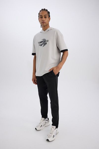 DeFacto Fit Sports Sweatpants - Slim Fit, Slim Fit, Standard Leg, Skuba Diving ύφασμα, ελαστικό ίσιο πόδι