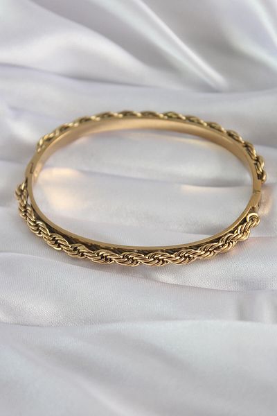 Skygo 316L Steel Special Series Gold Color Twist Chain Model Elegant Women's Handcuffs