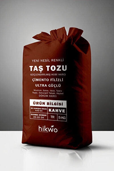 Hikwo Renkli Taş Tozu - Mumluk Döküm Harcı - Beton Harcı - Kahve 5 KG