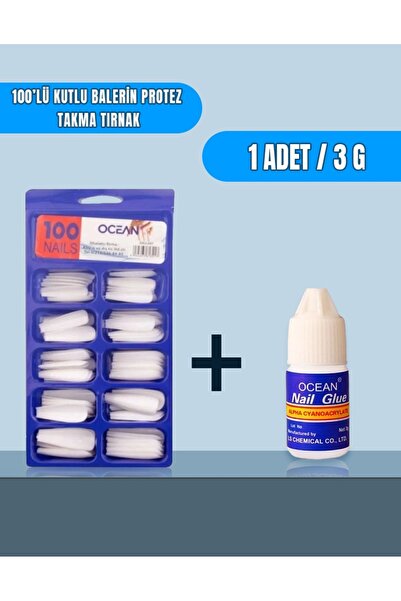 100'lü Kutulu Balerin Protez Takma Tırnak ve Takma Tırnak Yapıştırıcı Tips Yapıştırıcı