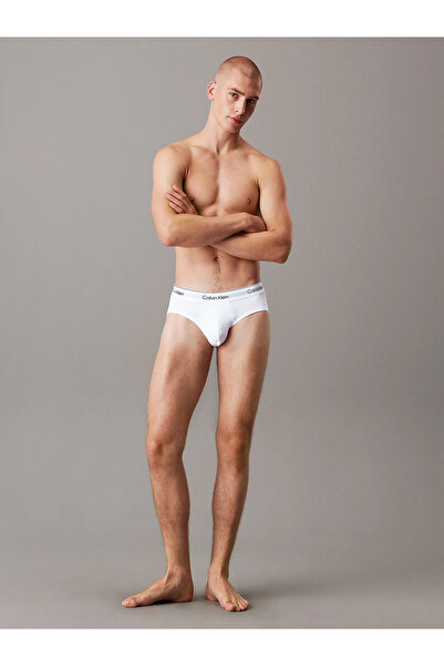 Calvin Klein Erkek Beli Lastikli Marka Logolu Slip Beyaz Boxer 000NB3962A-100