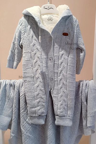 Pierre Cardin Welsoft Lined Knitwear Winter Baby Romper, Unisex Fur Plush Padded