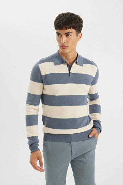 DeFacto Indigo Men's Sweatshirt Y4194Az/In34