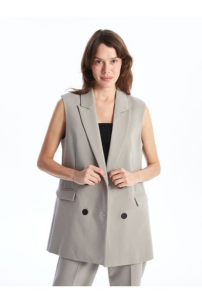 LC Waikiki Lcwk Women's Jacket Collar Solid Classic Vest