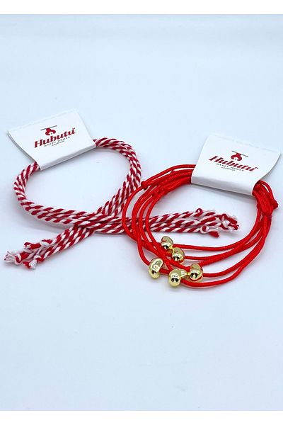 Concept HuBuTU Set of 10 Pieces (5*2 Pieces) Gift Card, Gelatin and Red Rope Wish Bracelet