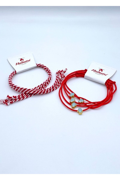 Concept HuBuTU Set of 10 Pieces (5*2 Pieces) Gift Card, Gelatin and Red Rope Wish Bracelet