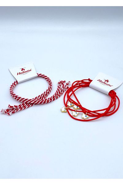 Concept HuBuTU Set of 10 Pieces (5*2 Pieces) Gift Card, Gelatin and Red Rope Wish Bracelet