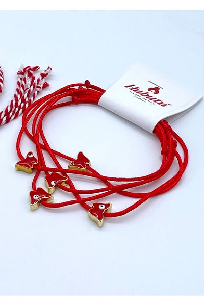 Concept HuBuTU Set of 10 Pieces (5*2 Pieces) Gift Card, Gelatin and Red Rope Wish Bracelet