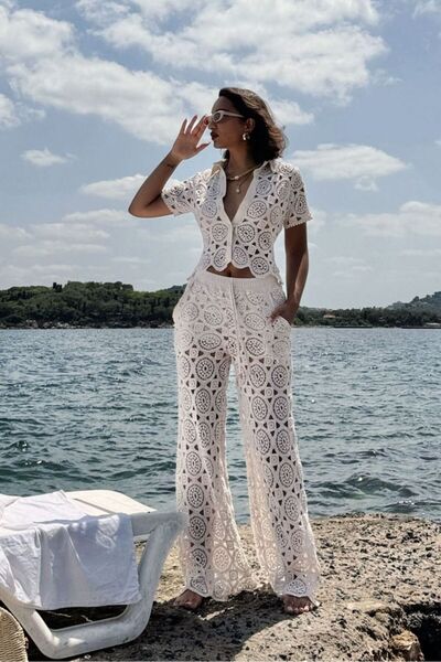 TOPSHOW Pants/S:2 / M:2 / L:2 = 6 Pcs Raw Laced Pants