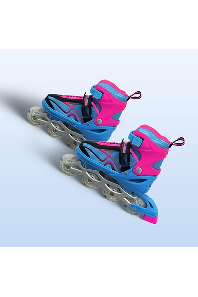 Endless Inline Adjustable Skates | Medium Size 34-38 Eur | Pink/blue | 70 Mm Pu Wheels