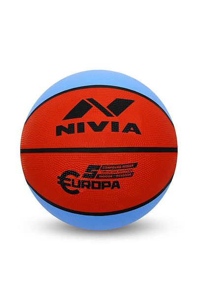 Nivia 634 Europa Basketball | Multicolor | Size 7 | Machine Stitched | Training/match Ball