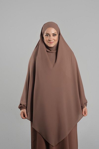 HÜRREM BONE Πρακτικό μαντήλι Hijab Tan - Crepe Lace, Double Layer Souffle Hijab 2314_33